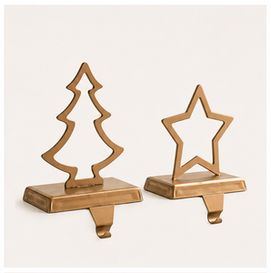 Heavy Duty Weighted Christmas <b>Stocking</b> Hooks Decorative Gold Metal Mantel Hangers For Holiday Socks Reusable Festive Home Decor - Product Image 3