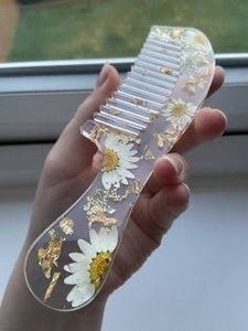 Peigne en résine professionnel pour barbier, coiffure de salon, écologique, décoration DIY, haute qualité, forme personnalisée ILAHI, art populaire fait main - Product Image 1