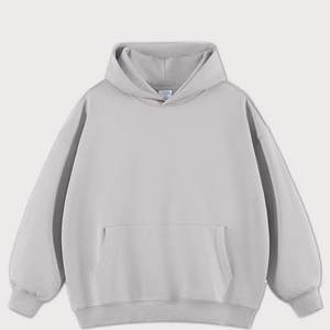 เสื้อฮู้ดดี้โอเวอร์ไซส์ผ้าฝ้ายฟลีซเนื้อหนาคุณภาพสูง แบบเรียบ ไม่มีลาย สไตล์สตรีทแวร์ รับสกรีนโลโก้ ทรงไหล่ตก - Product Image 1