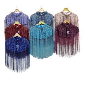 Best seller <b>Women's</b> Fashion Handmade Sequins embroidery Beaded <b>Cape</b> High Quality 100% Cotton Wholesale Price for Export - Product Image 1