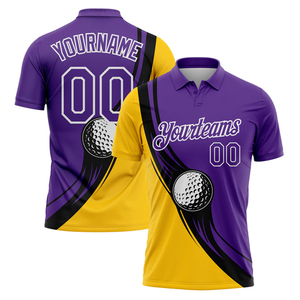 Camisa de Golf de Manga Corta con Estampado Digital para Hombre, de Alta Calidad OEM, Secado Rápido, Transpirable, 140g, Poliéster, Cierre de Botones, Estilo Casual Deportivo - Product Image 3