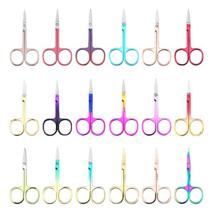 Tijeras de belleza ANAAIF con mango de cerámica recto y afilado, cuchilla de acero inoxidable segura, para recortar pestañas y cejas, con logotipo personalizado. - Product Image 1