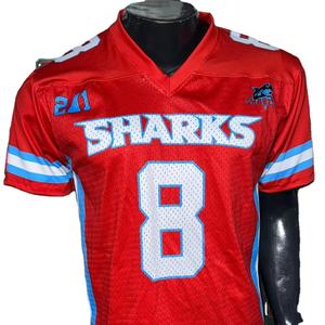 Pakistan OEM personnalisé usine de grande taille respirant extensible sublimation maillot de football américain broderie manches courtes - Product Image 1