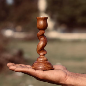 Support de bougie religieux en bois fait main en forme de diamant, écologique, pour Noël et utilisations multiples - Création antique AC067 - Product Image 4