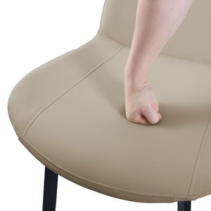 Set di 4 Sedie da Pranzo Moderne in Pelle PU Marrone Chiaro con Gambe in Metallo, Imbottite per Cucina, Ristorante, Soggiorno e Sala Riunioni - Product Image 2