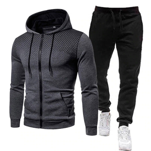 Survêtement unisexe personnalisable de haute qualité avec veste à capuche zippée et pantalon de jogging, vêtements de sport d'hiver légers et extensibles dans les quatre sens - Product Image 1
