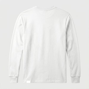 Women's 100% Cotton Long-Sleeved Regular Fit Knitted <b>Plain</b> Dyed T-Shirt Eco-Friendly <b>White</b> Tops Solid Breathable Anti-Wrinkle - Product Image 3