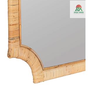 Natural Rattan 27 3/4" x 38" Rectangular Wall <b>Mirror</b>.Natural finish over rattan frame. Non-beveled glass. - Product Image 4