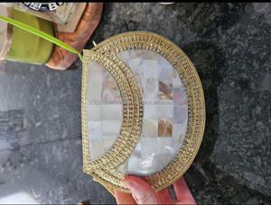 Vente en gros de sacs à bandoulière en bois vadrouille de luxe personnalisés sac à main de soirée portable fait à la main nacre pour les fêtes de mariage commandes de cadeaux - Product Image 6