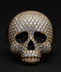 Skull <b>Ring</b> for <b>Men</b> Iced Out Hip Hop Bling 925 Sterling <b>Silver</b> 14K Gold Plated Heavy Statement Fashion Jewelry Bold Rapper Style - Product Image 4