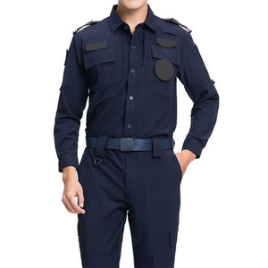 เสื้อเชิ้ตยูนิฟอร์มรปภ. สีกรมท่า ผ้าโพลีเอสเตอร์ ระบายอากาศได้ดี มีกระเป๋าและเข็มขัด สำหรับผู้ใหญ่ - Product Image 1