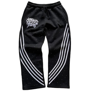 Pantalones de chándal con cintura elástica para hombre, ajuste relajado, precio de fábrica - Product Image 2