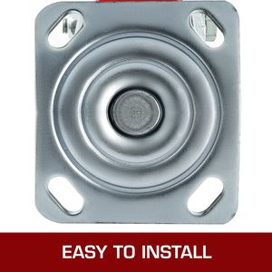 Lot de 4 roulettes 6 x 2 pouces, 2 fixes et 2 pivotantes avec frein latéral, noyau en polyuréthane, plaque en fer, capacité de 1000 lb par roue - Product Image 5