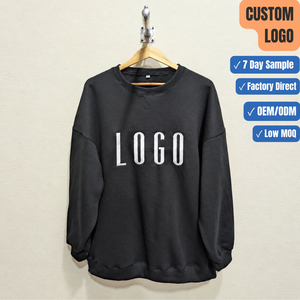 Sweat-shirt à col rond pour homme, personnalisé avec logo, épais, coupe oversize, épaules tombantes, en molleton uni, style streetwear, fabricant - Product Image 1