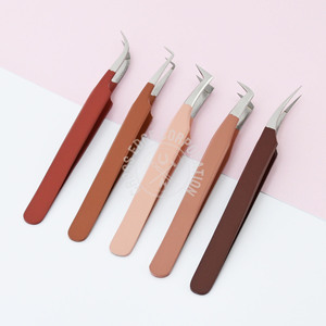 Custom 90 Degree Sustainable Volume Isolation Lash Tweezer Set Eyelash Extension Tweezers Curved Classic Nonslip Box Packing - Product Image 3