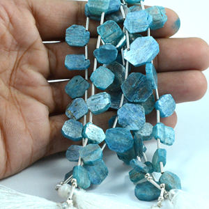 Premium Natural Blue Royal Kyanite Smooth Slice Gemstone Beads Strand Super elegante para la fabricación de joyas de regalo de boda - Product Image 2