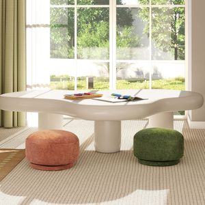 Repose-pieds en peluche Fuji 15'' en forme de champignon, couleur orange épices - Product Image 3