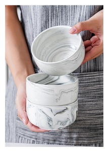 2-/4-/6-/8-person Meal <b>Set</b> Modern minimalist greyish white <b>marble</b> patterned <b>dinnerware</b> <b>set</b> premium quality Bpa-free home gifting - Product Image 6