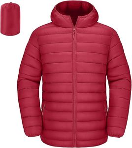 Chaqueta Acolchada Ligera con Capucha para Adultos, Ropa Casual de Invierno, Diseño Comprimido, Abrigo de Poliéster Verde Oliva - Product Image 2