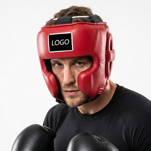 Best Quality Cowhide Leather MMA <b>Dummy</b> Head Guard Sparring Helmet Protector Protective Gear for Boxing and Fighting - Product Image 1