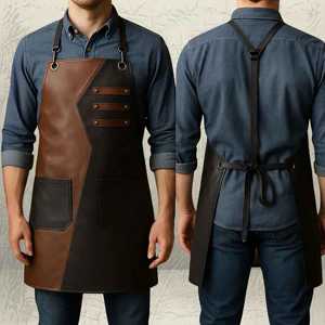 Tablier en cuir véritable avec boucles antiques, protection anti-odeur, style décontracté, matériau de qualité professionnelle pour artisans LPN-0293 - Product Image 3