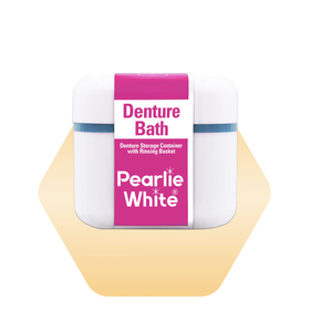 Bain pour prothèses dentaires Pearlie White - Contenant pour prothèses dentaires avec panier de rinçage - Product Image 1