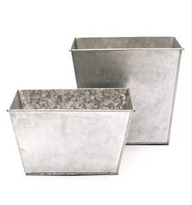 Jardinière en métal galvanisé pour la maison, le jardin extérieur, forme ronde décorative, artisanat en solde - Product Image 4