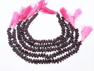 Perles de grenat rhodolite naturel facettées en forme de goutte 4x6 MM, perles de pierres précieuses grenat rose, perles en forme de goutte à coupe latérale de 10 pouces pour bijoux - Product Image 5