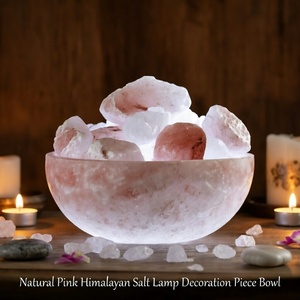 Lampe en sel rose de l'Himalaya naturel, éclairage doux, cristal de roche décoratif pour chambre, bureau, maison, ambiance apaisante et relaxante - Product Image 3