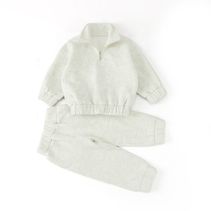 Ensemble de survêtement polaire imprimé vintage pour enfants, pull demi-zip et pantalon de jogging, tenue chaude d'hiver pour bébé, coffret cadeau - Product Image 6
