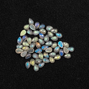 Pierres précieuses en labradorite naturelle de 4x6 mm, taille poire, cabochon, bon lustre, pierres précieuses en vrac, faites à la main pour la fabrication de bijoux, prix de gros - Product Image 3