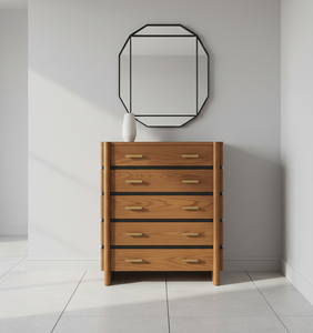 <b>5</b>-drawer Modern Eco-Friendly Chest Mango Bed <b>Frame</b> Bedroom Indoor Premium Quality Handcrafted OEM ODM Home Furniture Custom - Product Image 6