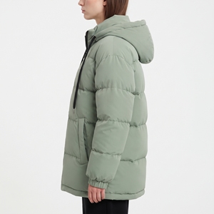 Chaqueta de plumón con capucha para mujer, con cordón ajustable, abrigo cálido de invierno, ropa exterior aislante para exteriores - Product Image 2