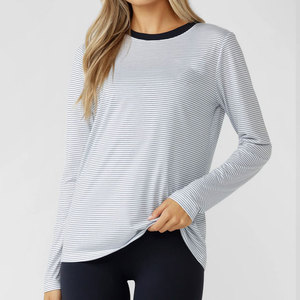 Women Lining Fabric Custom Design Longline Loose Fit Regular Pattern Activewear Yoga Sports <b>Long</b> Sleeve Quick Dry Shirt - Product Image 1