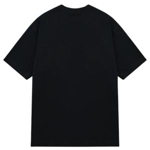 Camiseta Negra Oversize para Hombre, Manga Corta, Cuello Redondo, Algodón, Estilo Casual Urbano, Logotipo Pequeño en el Pecho, Camiseta de Verano - Product Image 2