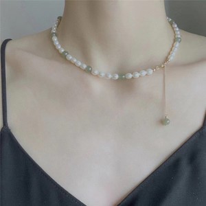 Natural Hotan Jade & <b>Freshwater</b> <b>Pearl</b> Retro Style Rice Bead Necklace <b>Bracelet</b> Earrings Set China-Chic Jewelry for Women - Product Image 2