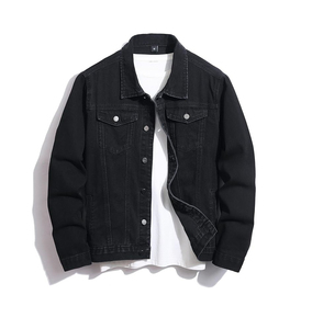 Custom Made Men's <b>Long</b> Stretch <b>Denim</b> <b>Jacket</b> Men Jean <b>Jacket</b> Cotton Blue Winter Plain <b>Denim</b> <b>Jacket</b> For Men Plus Size for sale - Product Image 3