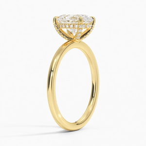 Trendy Sleek <b>Plain</b> Design Egg Shape Moissanite Diamonds Single Diamond Style Party Wear <b>Ring</b> - Product Image 2