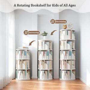 Librería Giratoria de 360 Grados, Torre de Librería Giratoria de 5 Niveles para Espacios Pequeños, Librería que Ahorra Espacio - Product Image 2