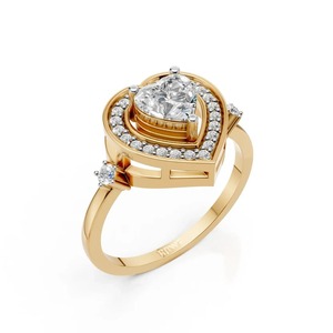 Anillo de compromiso de moissanita para hombre, de plata, con diseño llamativo, pieza de joyería fina con ancla solitaria de corte en forma de corazón central - Product Image 2