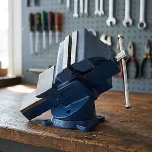 Vente chaude Corps En Fonte Bleu Étau Banc Base Pivotante De Précision Mâchoires En Acier Au Carbone pour Machines Industries Inde Prix Raisonnable - Product Image 3