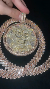 จี้เพชรโมอิสซาไนต์ทรงกลมเจียระไนแบบบริลเลียนท์ ชุบทอง 10K เงินแท้ 925 สไตล์ฮิปฮอป ได้รับการรับรองจาก GRA สำหรับผู้ชายและผู้หญิง - Product Image 5