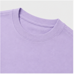 Camiseta de Manga Corta para Hombre, Cuello Redondo, Algodón Peinado, Color Lila Suave, Corte Holgado, Modelo MTS-OVR-0043 - Product Image 6