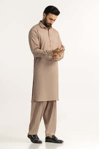 Ensemble Kurta Pyjama Homme Couleur Unie Longueur Cheville Coupe Classique Vêtements Traditionnels Indiens Pakistanais Polyester Tenue Décontractée Pour Garçons - Product Image 5