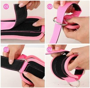 Gym <b>Ankle</b> Straps for Cable Kickbacks Glute Training Fitness Equipment with Strong Velcro Closure and Steel D Ring <b>Support</b> - Product Image 3