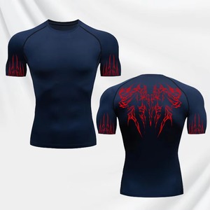 Custom Logo Rashguard Compression Shirt Long Sleeve Moisture Wicking Breathable Fabric for MMA BJJ <b>Surfing</b> Training RashGaurd - Product Image 5