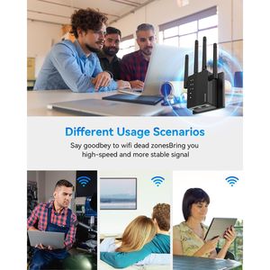 Ripetitore WiFi Dual Band 1200Mbps 5GHz/2.4GHz, Amplificatore di Segnale per Casa Intelligente con Copertura di 1200 m² e Supporto per 105 Dispositivi - Product Image 3