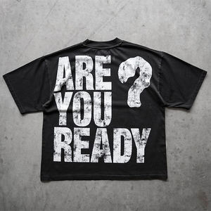T-shirts courts en coton 250 GSM de qualité supérieure pour hommes, couleur noire, coupe ample, imprimés avec logo personnalisé – Collection 2026 - Product Image 3