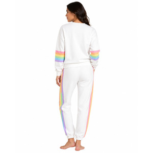Conjunto Deportivo Personalizado para Mujer, Cuello Redondo, 2 en 1, Sudadera y Pantalones de Felpa 100% Algodón, Estilo Holgado, Ecológico, de Secado Rápido, Informal - Product Image 3