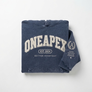 Herren Blauer Gewaschener Vintage-Hoodie Übergroßer Pullover Sweatshirt Grafik-Streetwear Fleece-Kapuzenpullover Maßgefertigte OEM-Kleidung - Product Image 5